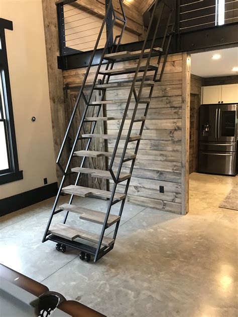 tiny house metal rail ladder|tiny house loft stairs ideas.